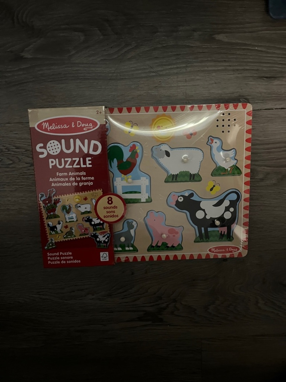 Melissa & Doug Farm Animal Sound Puzzle - Red, Black, White, Green